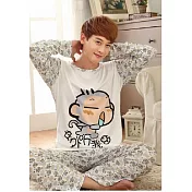 韓版男性居家服睡衣套裝(衣服+褲子)2XL小猴
