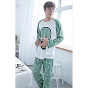 韓版情侶/夫妻居家服睡衣套裝(衣服+褲子)(男生款/女生款)XL男款大頭娃娃