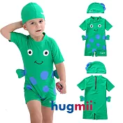 【hugmii】海底世界連身兒童泳裝_綠色小魚120