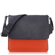COACH 斜紋織布 / 輕薄 男士斜背包 _橘藍色