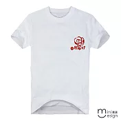 <現貨+預購>[Minidesign]（男款）Mini玫瑰標誌原創設計T 三色-M（白色）
