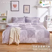 《DUYAN 竹漾》100%天絲雙人加大四件式舖棉兩用被床包組-琉璃淺夢