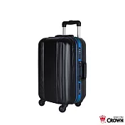 【CROWN 皇冠】19.5吋 超輕量 彩色鋁框行李箱- 黑色深藍框