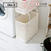【日本like-it】日製可堆疊加高洗衣隙縫籃-L -白
