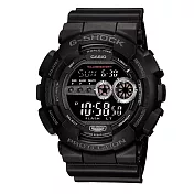 【CASIO】G-SHOCK 超個性強悍高亮眼休閒錶-黑面 (GD-100-1B)