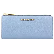 MICHAEL KORS 荔枝皮革拉鍊長夾-水藍（現貨+預購）水藍