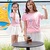 可愛色彩字母短袖上衣親子裝(寶貝)80粉色