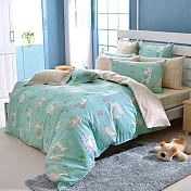 義大利Fancy Belle《甜蜜夥伴》雙人防蹣抗菌吸濕排汗兩用被床包組