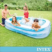 【INTEX】長方型藍色透明游泳池262x175X56cm(770L)(56483N)