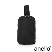 anello 流線型素色單肩背包 黑色