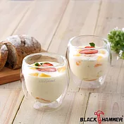 【義大利 Black Hammer】雙層玻璃杯250ml(2入組)