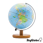 SkyGlobe 10吋可愛插圖木質底座地球儀(附燈/中文版)