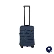 【BRIC S】BY Ulisse 19.5吋 超輕量可擴充 USB充電 PP材質登機拉鍊行李箱深藍色