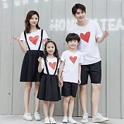 愛心貼布短袖上衣親子裝(女大人)M白色