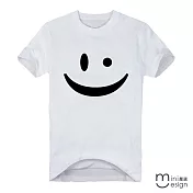 <現貨+預購>[Minidesign] （男款）Mini微笑原創設計T 三色-M（白色）