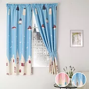 【巴芙洛】魔法電燈與移動城堡遮光窗簾/兒童房窗簾(寬200cm*高170cm)魔法天藍色