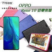 OPPO Reno 10倍變焦版 冰晶系列 隱藏式磁扣側掀皮套 保護套 手機殼藍色