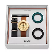 【TIMEX】天美時 復刻系列 限量手錶禮盒組  (金/黑/咖啡TXTWG020300)