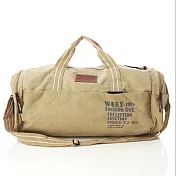 ABS愛貝斯 多功能帆布圓筒旅行袋 行李袋 工具包 收納包 露營收納(卡其)1027