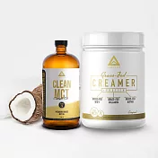 【美國LEVELUP超值組合】100%純淨C8 MCT中鏈油 純椰子油萃取   (473ml/瓶)+ 100%純淨C8 MCＴ 防彈即溶粉