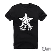 <現貨+預購>[Minidesign]  （男款）LINSANITY五芒星球原創設計T 三色-M（黑色）