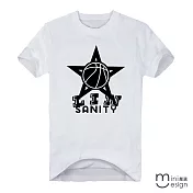 <現貨+預購>[Minidesign]  （男款）LINSANITY五芒星球原創設計T 三色-M（白色）