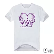 <現貨+預購>[Minidesign]  （男款）MUSIC&LOVE原創設計T 三色-M（白色）