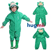 【hugmii】單色系連身型兒童雨衣_綠猴子S