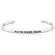 MANTRABAND 美國悄悄話手環 銀色 Faith Over Fear 信念戰勝恐懼