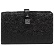 MICHAEL KORS 鎖頭荔枝紋中夾黑色