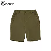 ADISI 男四面彈性抗汙撥水休閒短褲AP1911016 (S-2XL) / 城市綠洲 (防潑水、四向彈性)M墨綠