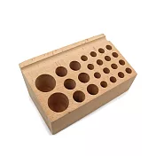 【○糊塗鞋匠○ 優質鞋材】N131 24孔櫸木皮雕工具座(座)