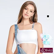 【Olivia】無鋼圈歐美冰絲無痕平口內衣F白色