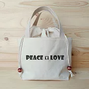 我思我作|正面能量束口提袋/餐袋_peace and love