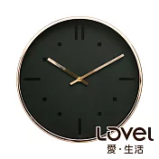 Lovel 30cm典雅玫瑰金框靜音時鐘 - 共6款超時空黑