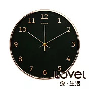 Lovel 30cm玫瑰金框靜音數字時鐘 - 共4款燕尾黑