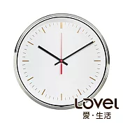 Lovel 31cm工業極簡鐵框魚眼鏡面靜音時鐘 - 共2色白
