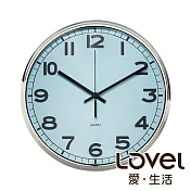 Lovel 31cm工業風鐵框魚眼鏡面靜音時鐘 - 共5款藍