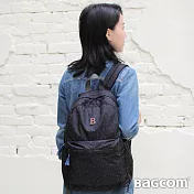 Bagcom 柔感星點收納後背包-黑色(搭配胸扣帶+斜背帶)
