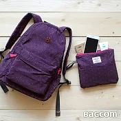Bagcom 柔感星點收納後背包-紫色(搭配胸扣帶+斜背帶)