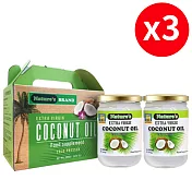 無香料、無防腐劑!【樂品食尚】Nature’s 娜萃斯冷壓初榨椰子油禮盒組3組(每組2瓶共6瓶·每瓶500ml)