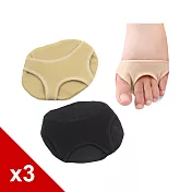 【○糊塗鞋匠○ 優質鞋材】D36 三孔矽膠前掌套(3雙)B01黑色S