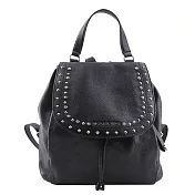 MICHAEL KORS 鉚釘翻蓋後背包-黑色（現貨+預購）黑色