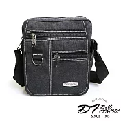 DF BAGSCHOOL - 英倫復古商務休閒帆布單肩輕巧斜背包-共2色黑