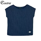 ADISI 女Merino Wool抗臭排汗印花一字領上衣AL1911101 (M-2XL) / 城市綠洲 (排汗速乾、溫度調節、消臭)M深藍