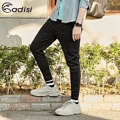 ADISI 男抽繩休閒縮口錐形褲AP1911137 (M-2XL) / 城市綠洲 (吸濕快乾、透氣、無光紗、抗UV、戶外休閒)M黑色