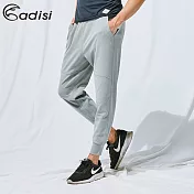 ADISI 男抽繩休閒縮口錐形褲AP1911137 (M-2XL) / 城市綠洲 (吸濕快乾、透氣、無光紗、抗UV、戶外休閒)M麻灰