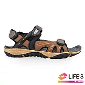 LOTTO 義大利 男 LIGHT-FOOTED 磁扣戶外涼鞋-US6咖啡
