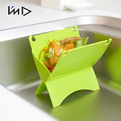 【日本岩谷Iwatani】kcud流理台廚餘瀝水折疊架 -綠