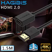 HAGiBiS HDMI2.0版4K高畫質畫質公對母延長線【1.5M】